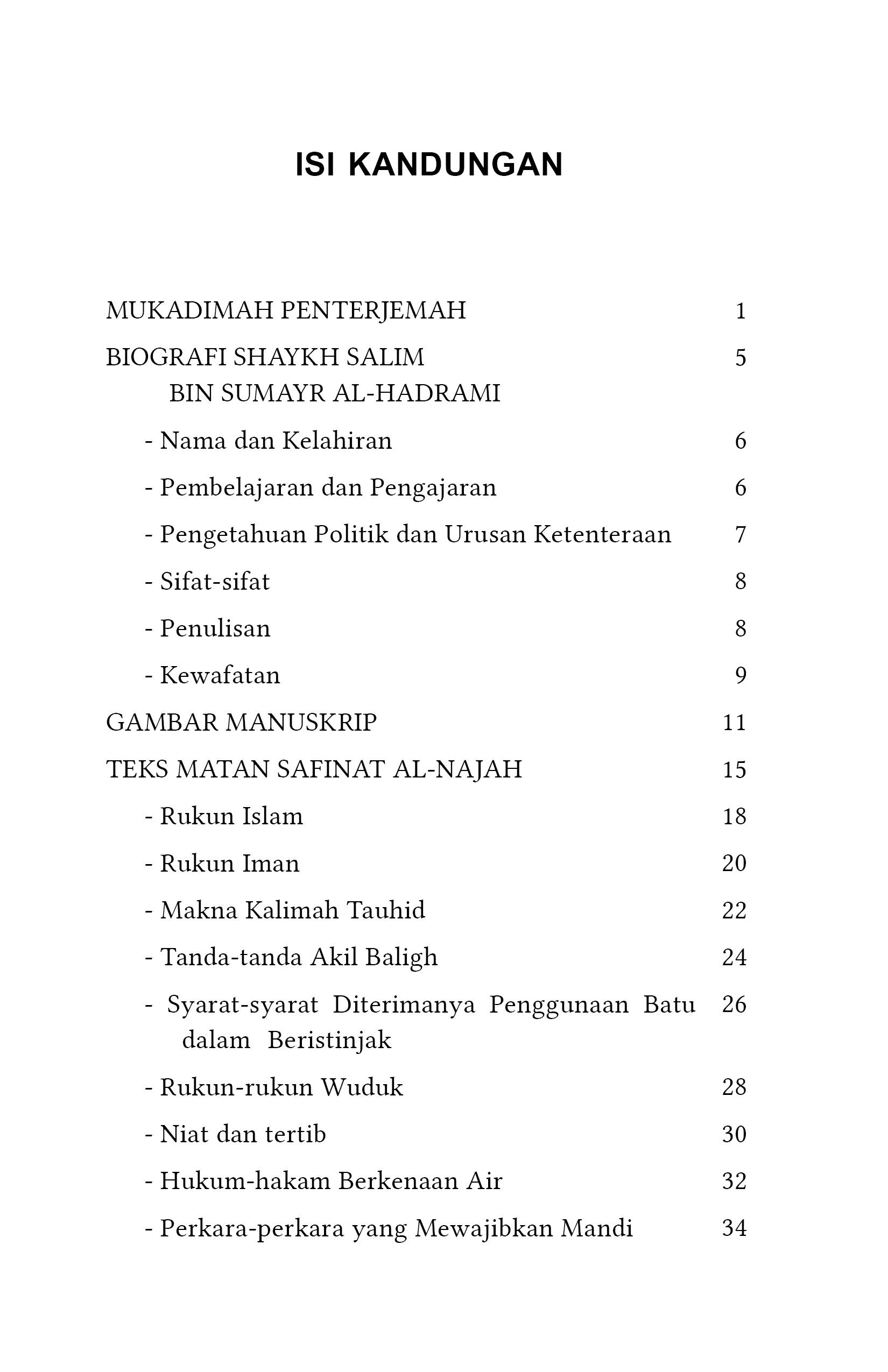Matan Safinat Al-Najah: Asas Ilmu Fiqh Mazhab Al-Shafi'i - Image 3